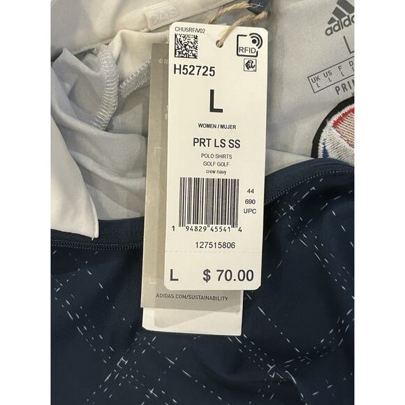 NWT Adidas PrimeGreen 1/4 Zip Navy Sweater Men's size L UPF 50 - Picture 5 of 5